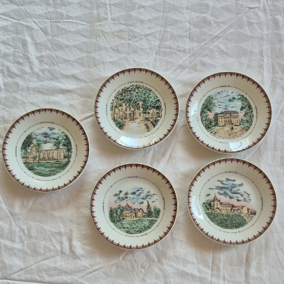 Other - Set Of 5 Vintage Porcelain French Plates